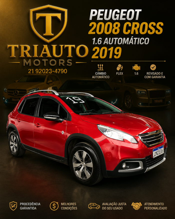 🚗🔥 CHEGOU NA TRIAUTO MOTORS! 🔥🚗 PEUGEOT 2008 CROSS 1.6 AUTOMÁTICO 2019 ✅ SUV completo ✅ Conforto e tecnologia ✅ Excelente estado de conservação ✅ Procedência garantida 💥 Aproveite essa oportunidade! 📲 Fale agora com ALTAMIR: 21 99923-4277 ⭐ TRIAUTO MOTORS “Qualidade, confiança e os melhores negócios para você!” #Peugeot2008 #SUV #Automático #TriautoMotors #CarrosRJ #Veículos #Oferta